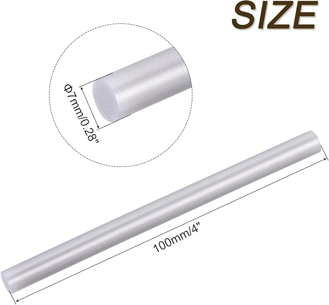 uxcell 30pcs Mini Hot Glue Gun Sticks 4-inch x 0.27-inch High Sticky Small Hot Glue Sticks for Glue Gun, Metallic Silver