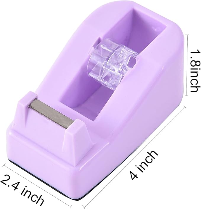 WELSTIK Desktop Tape Dispenser Non-Skid Base, for Packaging in Office,Restaurant, Flower Shop,Cake Shop,Purple