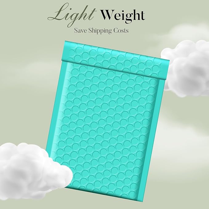 Metronic 1000 Pack Bubble Mailers 4X8 Inch Teal Waterproof Padded Envelopes | Usable Size 4x7 Self-Seal Small Bubble Mailer Cushioning Bubble Envelopes for Shipping Jewelry Cards Packaging Supplies, Bulk