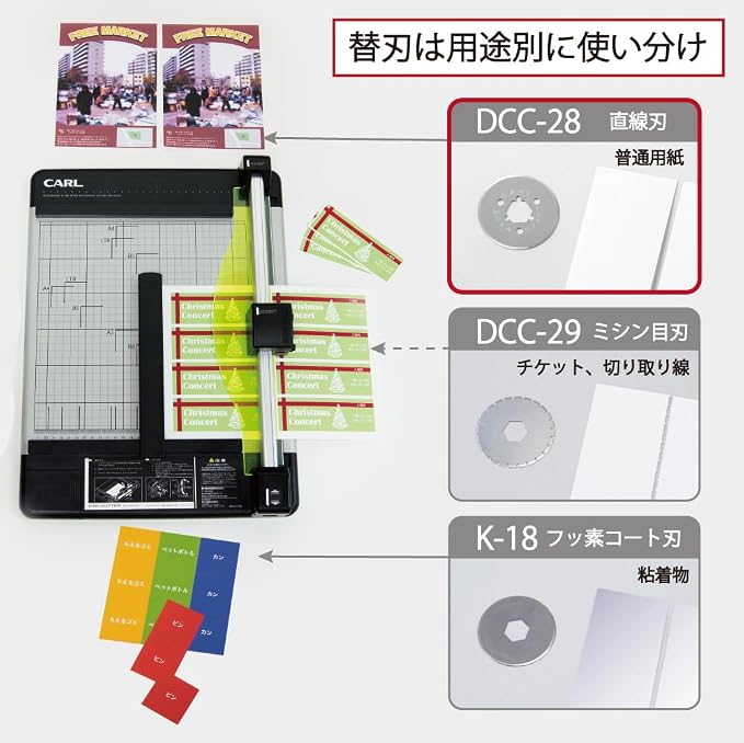Carl Office Equipment DCC-28 Cutting Machine, Paper Cutter, Replacement Blade, Made in Japan, Round Blade