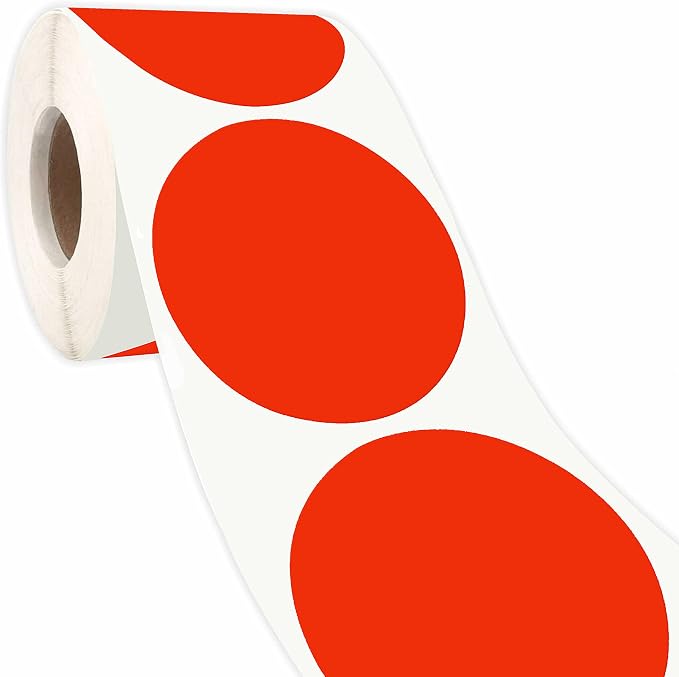 PARLAIM 2’’Color Coding Labels Stickers,500 per Roll Round Permanent Adhesive Circle Dot Stickers for Inventory Office Home
