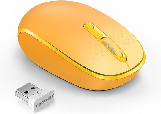 TECKNET Compact Ambidextrous Wireless Mouse for Laptop | 2.4G Quiet Computer Mouse with USB Receiver, 3 Adjustable DPI Portable Cordless Mice for Chromebook, Laptop, PC, Mac