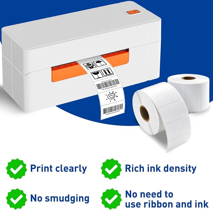 ESSENTIAL 2" x 1" Direct Thermal Printer Labels for Barcodes, Address | Permanent Adhesive, Compatible with Zebra, Rollo and Other Desktop Printers, 1300 Labels of Roll, 12 Rolls (15600 Labels)
