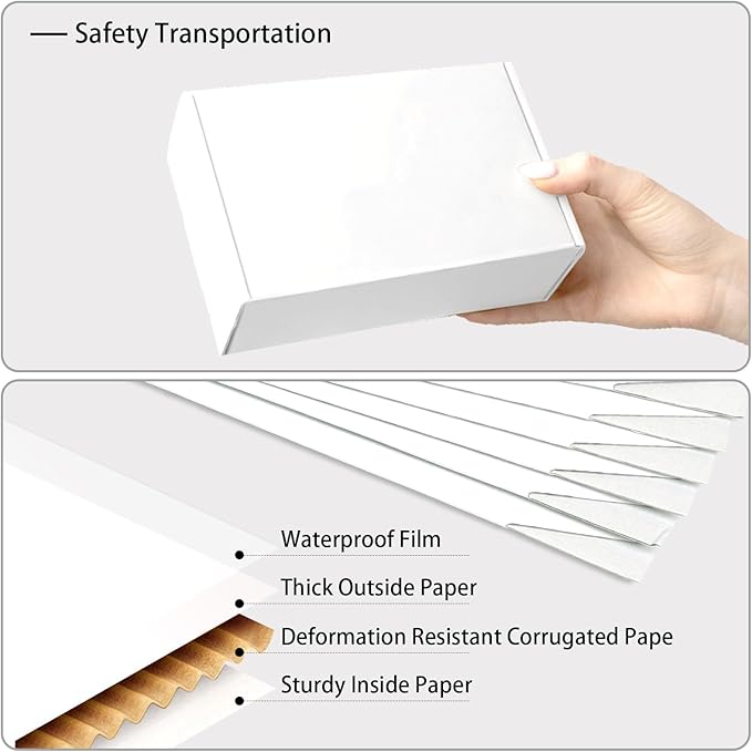 White Shipping Boxes Small 6x4x2 Inches, 45 Pack Corrugated Cardboard Mailer Boxes for Packaging Small Business Mailing Gift