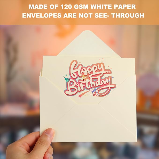 50 PACK Cream Blank Cards and Envelopes 4x6 Inch, Note Greeting Cards, Folded Ivory Cardstock and Envelopes Self Seal for Wedding, Invitations, DIY Greeting Cardstock, Thank You Cards & All Occasion