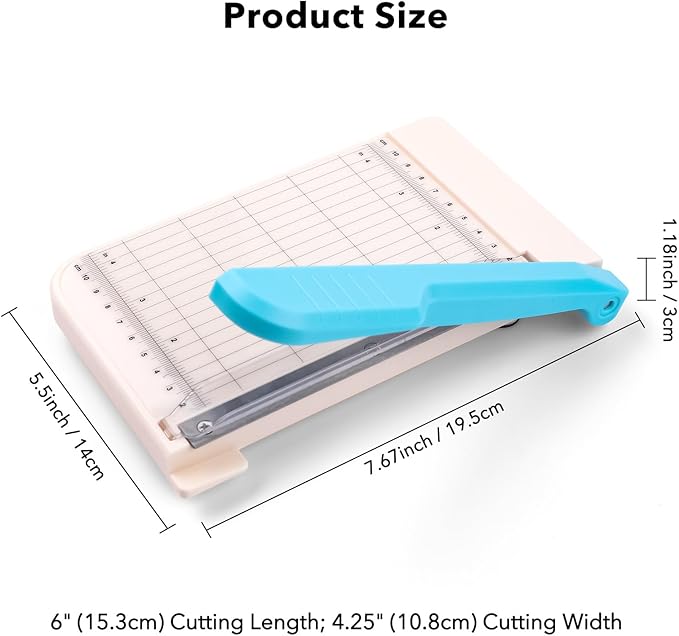 Briartw Professional 6" Guillotine Paper Trimmer & Craft Cutter - Precision Blade for Paper,Photos,Cardstock,Fabric,Leather with Self-Sharpening Blade, Inch/Cm Grid, Portable Paper Cutter for Crafting
