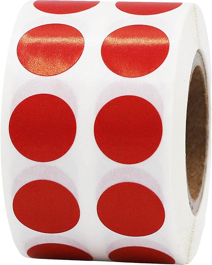 Cranberry 1/2" Inch Round Adhesive Labels 1,000 Color Coding Dot Stickers for Efficient Inventory Management, Crafting Projects, and Organizational Tasks in Offices, Schools, and Homes