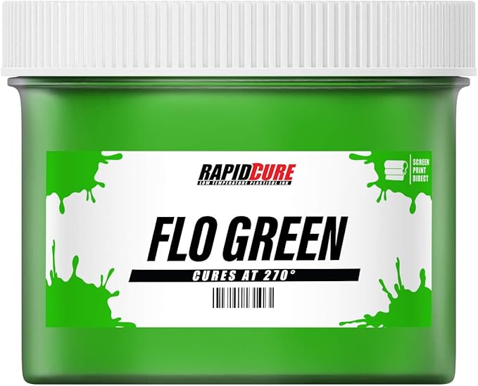 Rapid Cure® Screen Printing Ink Fluorescent Green (Gallon - 128oz.) - Plastisol Ink for Screen Printing, Fast Curing Fabric Paint - Screen Print Direct®, USA Made