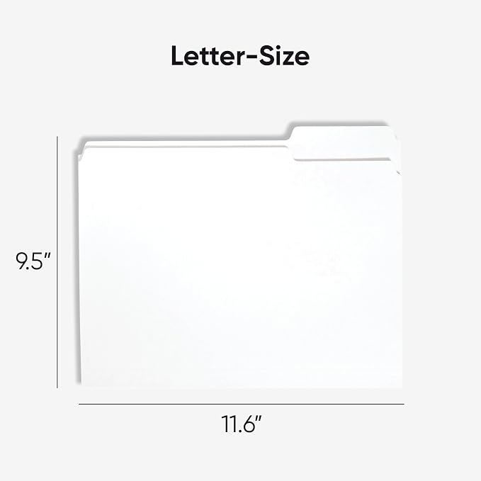 Smead Standard File Folders, White, 1/3-Cut Tabs, Letter Size (12843)| (Pack of 500)