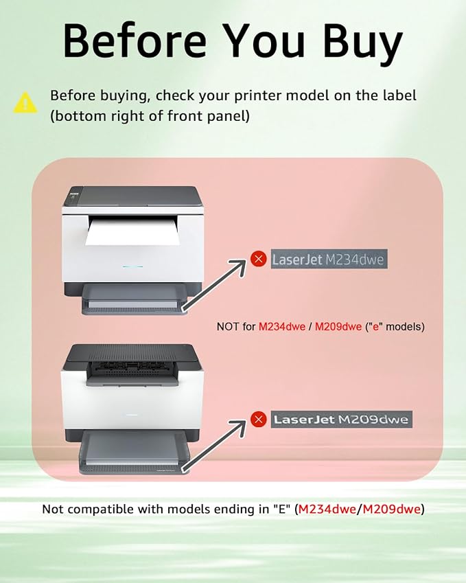 greencycle Compatible for HP 134A Black Toner Cartridge Work with Laser Jet M209dw M209d M234dw M234sdn M234sdw Cannot be Used for Laser 209dw𝐞 234dw𝐞 234sdn𝐞 234sdw𝐞(4PCS,with Chip)
