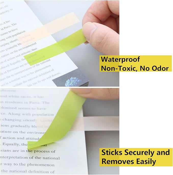 ELII 3600pcs Books Tabs for Annotating Page Markers Morandi Sticky Tabs | Transparent Sticky Notes Tabs,Label Stickers Index Tabs for Reading Notes, Classify File,Bible Study,Planning,Document