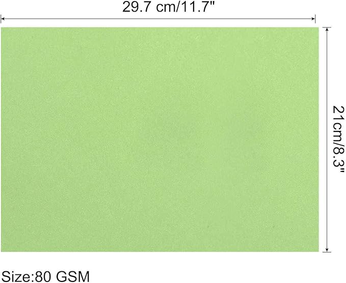 MECCANIXITY 100 Sheets Colored Copy Paper 8.3 x 11.7 Inch Printer Paper 80gsm Light Green for Office Printing, Document Copying, Invitations, Forms, Art Projects