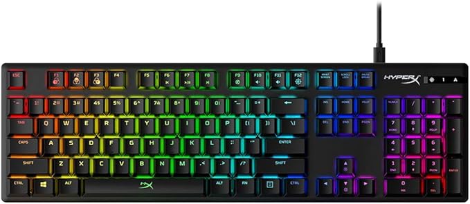 HyperX Alloy Origins - Mechanical Gaming Keyboard, Software-Controlled Light & Macro Customization, Compact Form Factor, RGB LED Backlit - Linear HyperX Red Switch (Black)