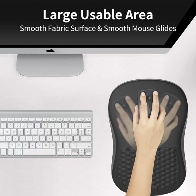 Ergonomic Mouse Pad with Wrist Rest Support, Mousepad with Comfortable Memory Foam Wrist Rest and Non-Slip PU Base for Pain Relief, Computer, Laptop, Office, Home