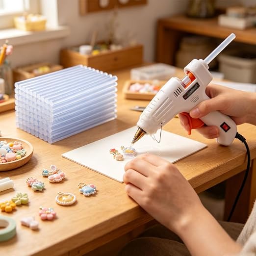 50 Pcs Hot Glue Sticks, 4" x 0.27" Mini Size Clear High Temp Glue Sticks for Crafting, DIY and Home Repair Needs