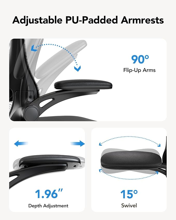 HUANUO Ergonomic Office Chair, High Back Computer Desk Chair with Adjustable Lumbar Support and Headrest, Comfy Gaming Chair with 3D Armrests, Home Office Rolling Chair, Max Load 300 lbs, Pack of 20