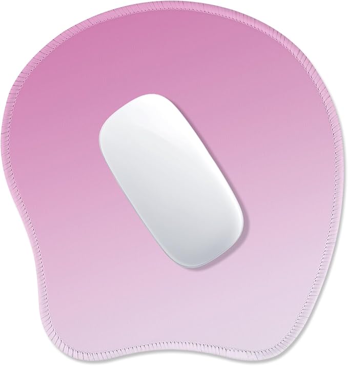 ITNRSIIET Mouse Pad Non-Slip Rubber Base Smooth Surface Stitched Edges Waterproof Durable Compatible with All Mice for Office & Gaming, Desk Accessory, 8.7x8.3x0.12 inch, Blush Gradient
