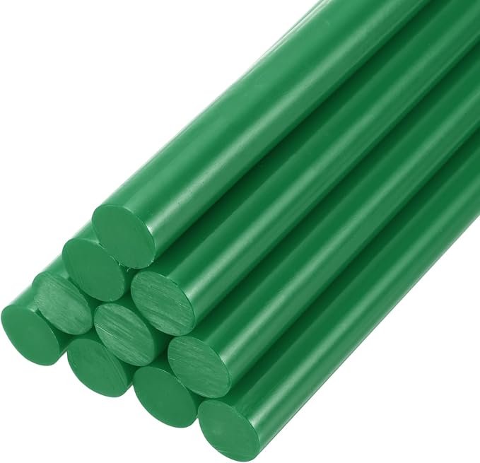 PATIKIL Hot Glue Sticks for Glue Gun, 10 Pcs Colored Hot Melt Adhesive Glue Sticks Bulk for DIY Projects Craft Art Decoration Home Repairs, Dark Green (7.9" x 0.43")