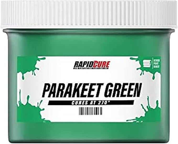 Rapid Cure® Screen Printing Ink Parakeet Green (Gallon - 128oz.) - Plastisol Ink for Screen Printing, Fast Curing Fabric Paint - Screen Print Direct®, USA Made