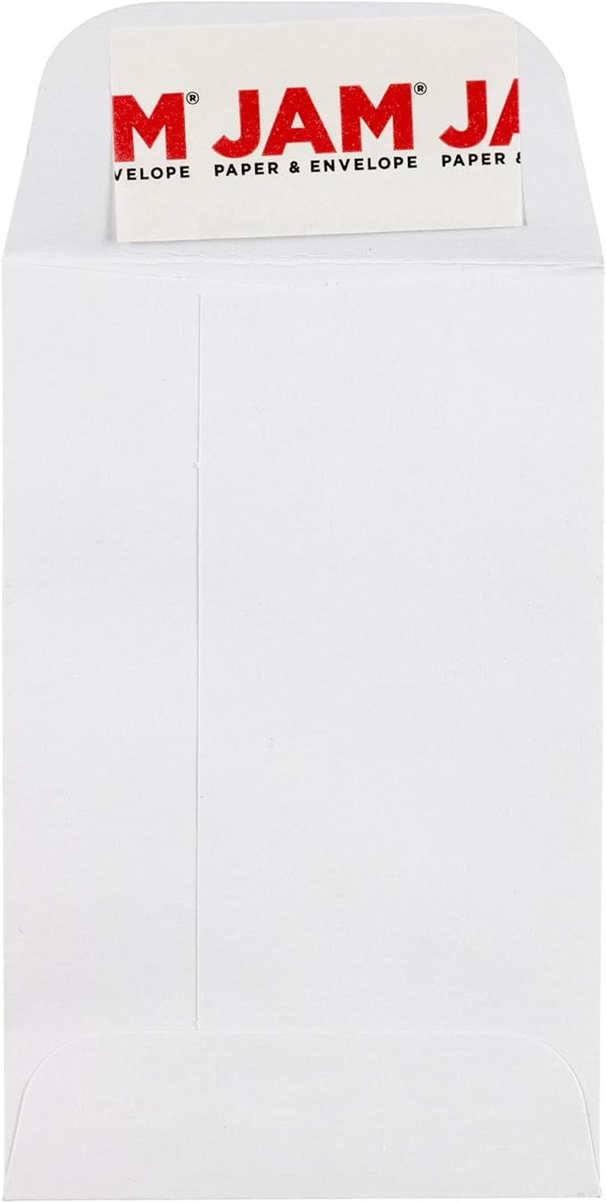 JAM PAPER #1 Coin Business Envelopes with Peel and Seal Closure - 2 1/4 x 3 1/2 - White - 25/Pack