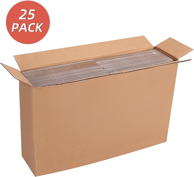 25-Pack Shipping Boxes 8x8x2 Inches, White | Corrugated Cardboard Box for Business Packing, Shipping, and DIY, Easy to Fold and Assemble