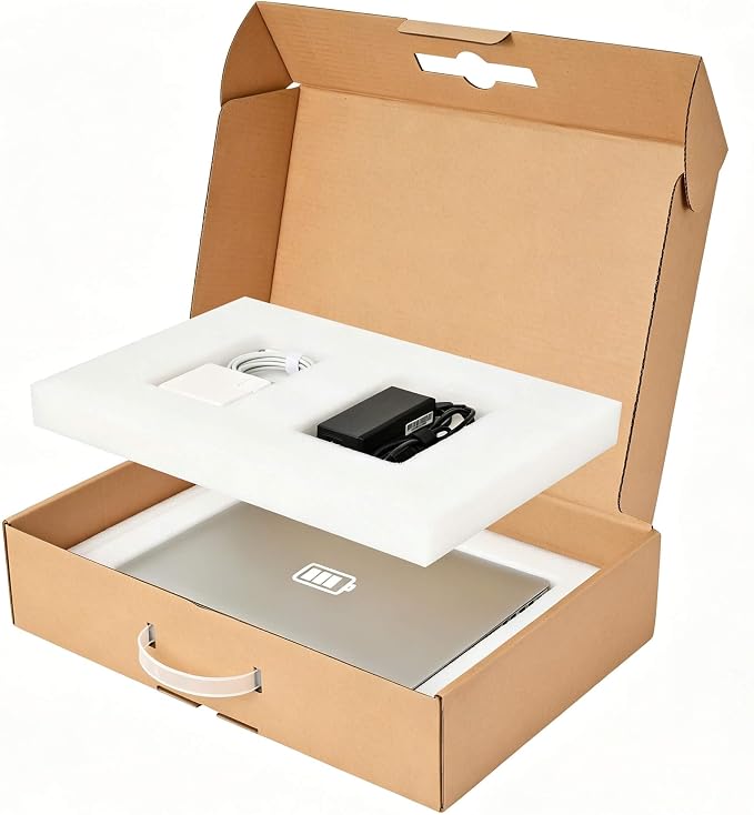 Laptop Box Secure Mailer Box Great for Laptop Shipping | Laptop shipping Box with Foam Protection and Carrying Handle Great for laptop Computer Shipping, Fits Laptop Up to 17.6 Inch