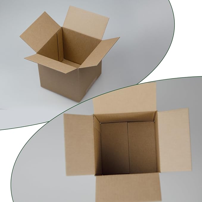 4x4x4 Inches Shipping Boxes Set of 40, Brown Corrugated Cardboard Box Literature Mailer for Packing Small Business