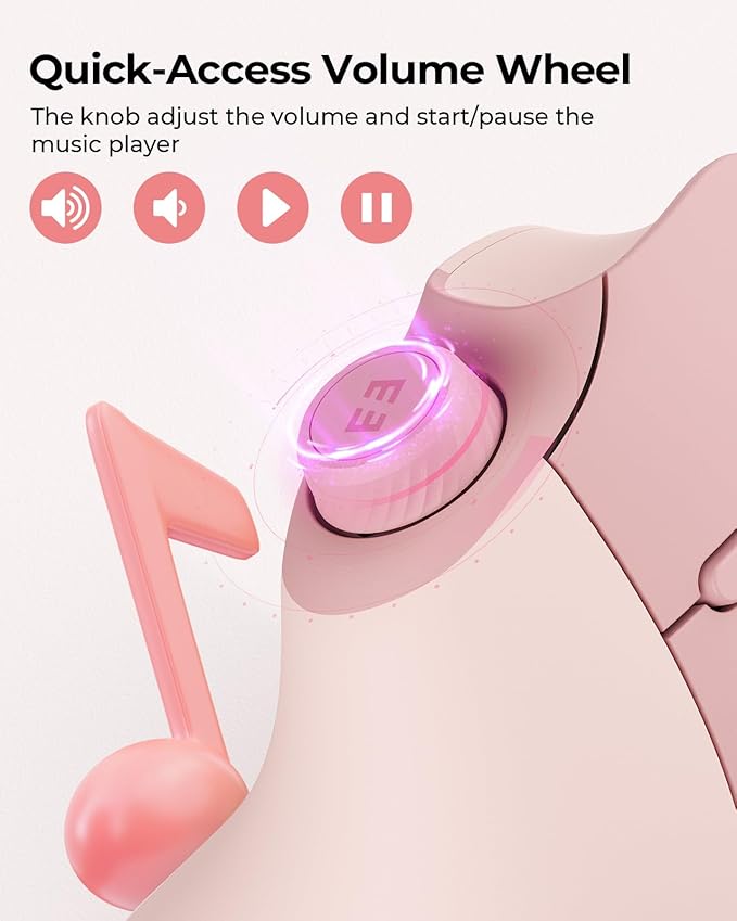seenda Ergonomic Mouse Wireless, MOU-302 Bluetooth Vertical Mouse Rechargeable, Optical Mice with 1000/1600/2400 DPI, Volume Knob, 3 Multi-Device Connectivity for Computer/PC/Laptop/Mac, Pink