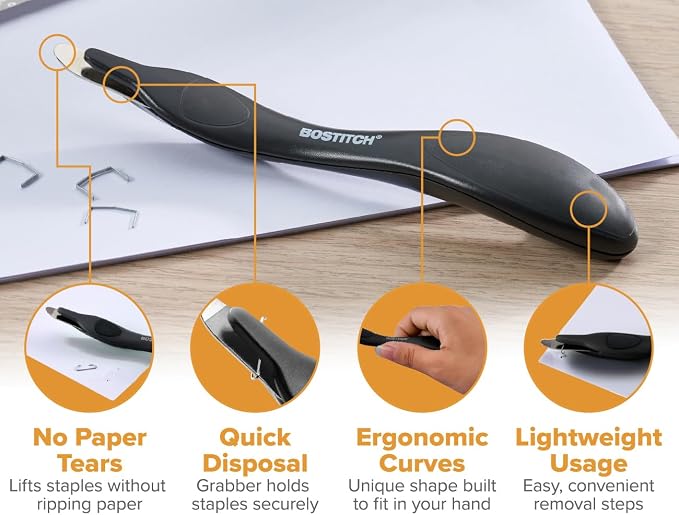 Bostitch Office Professional Push Style Easy Staple Remover, Black (30000-BLK)