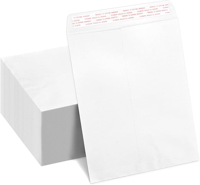 100 White Envelopes 9x12 Self Seal, Goefun Catalog Large Mailing Envelopes 9x12 Letter Size - 80GSM Paper