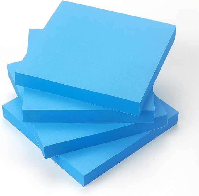 Sticky Notes 3x3 Pop Up with Bright Colors (Blue), 4 Pads 90 Sheets/Pad | Bright Blue Pop Up Self-Stick Notes Pads, 360 Sheets Total, Perfect for Daily Reminders, Study Notes, and Office Memos