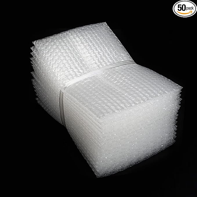 Bubble Cushion Wrap Pouches, Ailengy 8x10 Inches Bubble Out Bag, Double Walled Cushioning Bags Thickening Shockproof Foam Bags for Shipping, Storage, and Moving - 50pcs