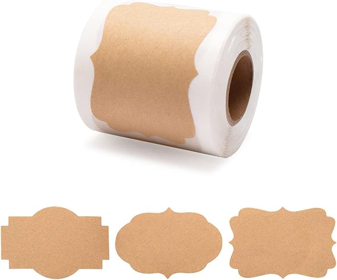 300 Pcs 2" x 3" Self-Adhesive Brown Labels,for Food Jars Storage Christmas Holiday Present Envelope Labels Gift Decoration