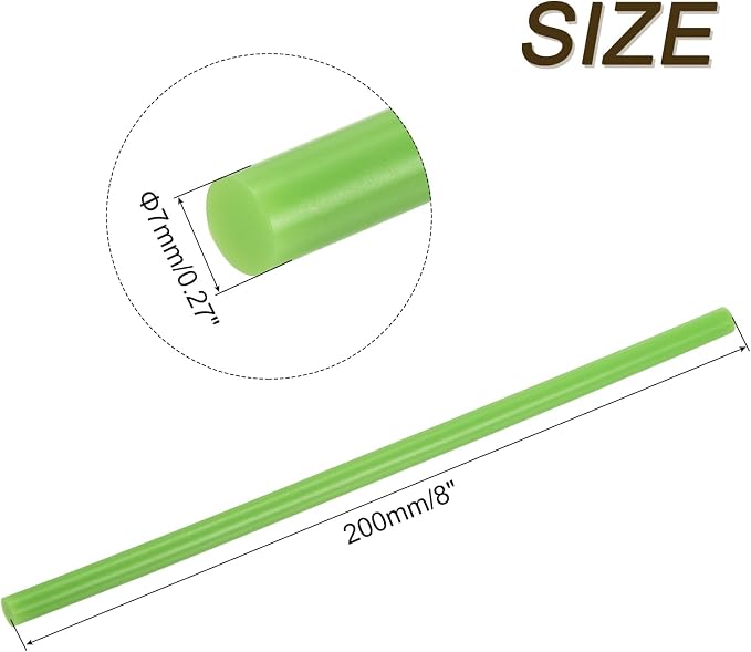 uxcell 12pcs Full Size Hot Glue Sticks for Glue Gun 0.27 x 8 Inch Small Glue Sticks, 7 x 200mm Turquoise Green