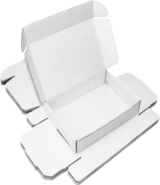 9x6x2 inch Shipping Boxes 20-Pack, White Corrugated Cardboard Boxes for Shipping, Mailing & Packaging Gifts, Books, DIY Crafts, Ecommerce & Small Business