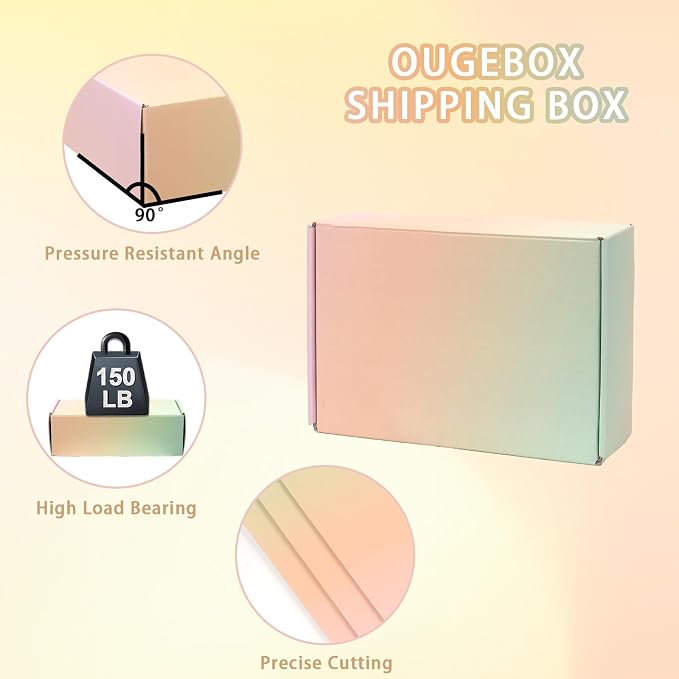 7x5x2 In Colorful Shipping Boxes for Small Business, 30 Pack Small Corrugated Cardboard Boxes for Shipping Waterproof