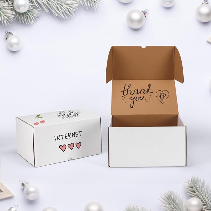 ZBEIVAN 11x8x6 White Small Shipping Boxes, 15 Packs Corrugated Cardboard Mailer Boxes for Packaging Small Business Mailing Gifts Wrap Boxes with Lids