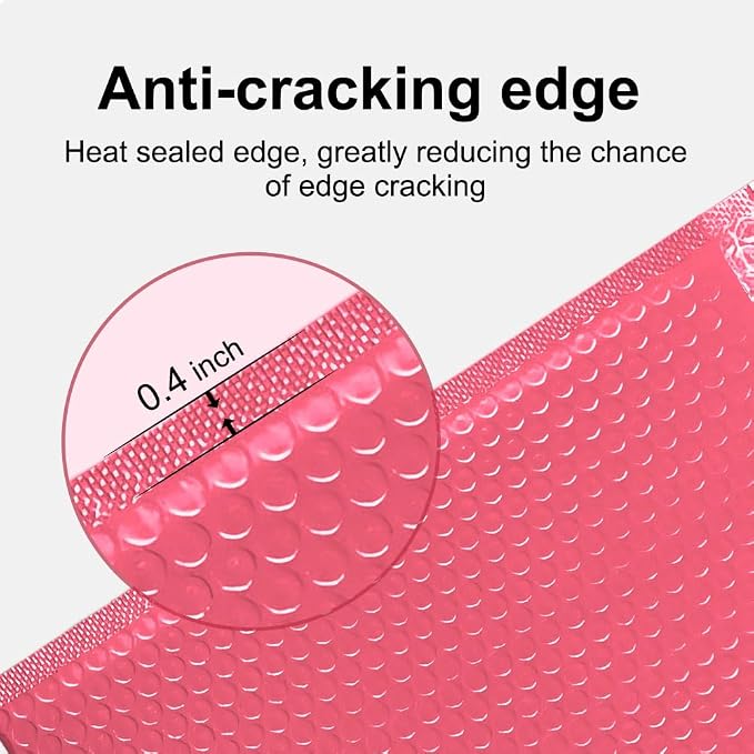 Koja Extra Thick Padded Bubble Mailers, 6x10 in, 25-Pack, Pink | Usable interior size 6x9 in. Self-seal closure for secure packaging. Ideal for shipping and small business mailing.