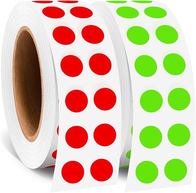 0.25 Inch Small Round Stickers Dot Stickers, 2000 PCS Color Dots | 1/4 Inch Small Round Color Coding Labels Stickers, 2 Rolls Colorful Dots for Organization, Color Code Stickers for Classroom