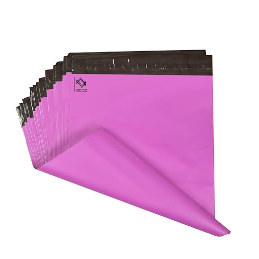KKBESTPACK Poly Mailer Envelopes Shipping Bags Self Adhesive Waterproof Bags (Pink) (B125), 12 x 15.5 / 100pc (Pack of 2)