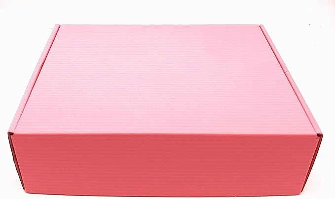 Pink Small Cardboard Shipping Box 10 x 8 x 2.7 Inch Corrugated Packaging Storage Boxes 10 Pack (Inside Size: 9.35 x 7.8 x 2.6)