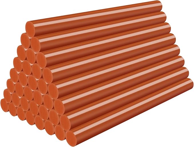 Mini Hot Glue Sticks Bulk Brown, 36 Pack Small Glue Sticks Bulk for Crafting, Christmas Decoration, Art, DIY, 4" Long x 0.27" Dia