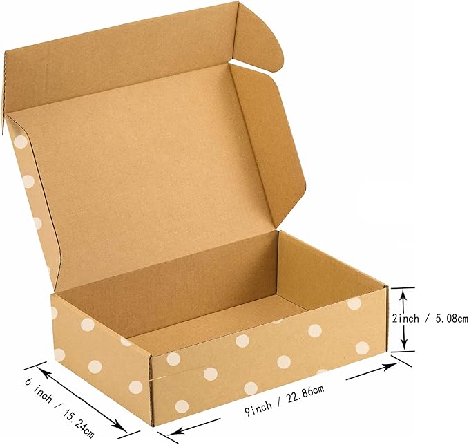 25 Pack Brown Corrugated Cardboard Mailer Boxes - Medium Mailing Boxes for Packaging, Shipping, Gift & Craft Packing, Recyclable (9" x 6" x 2")