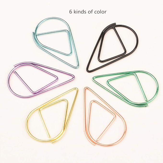 Multicolor Paperclips Metal Paper Clips Colored Paper Clamp Note Clips for School Office Wedding (100 Pieces)