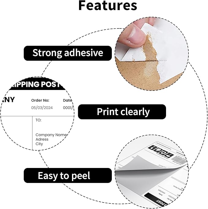 Half Sheet Shipping Labels,Self Adhesive Mailing Labels for Laser & Inkjet Printers,White 8.5x5.5 Half Page Label,200 Sheets