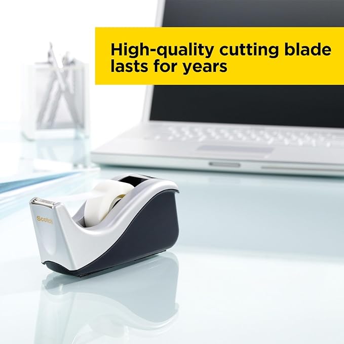 Scotch Desktop Tape Dispenser, Silvertech Two-Tone (C60-ST)