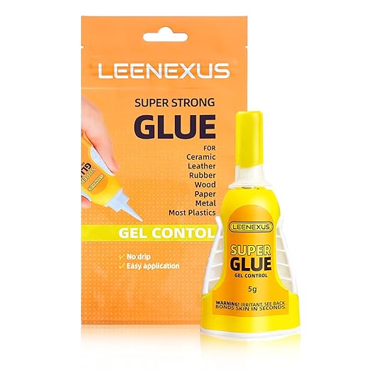 Super Glue Gel Precision Control, 5g【Dual Molecular Interlock】 Clear Super Strong CA Glue for Shoe Plastic Ceramic Metal Glass Etc, No-Run Cyanoacrylate Adhesive Instant Glue, Quick Dry