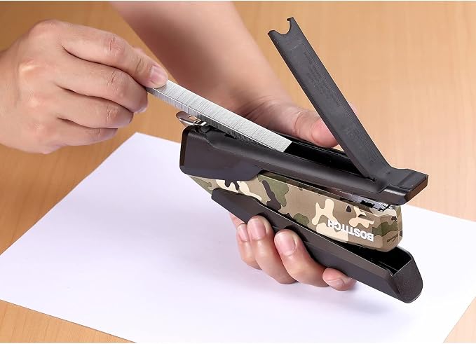 Bostitch Office Metal Spring Powered Stapler, One Finger, Supports Wounded Warrior Project, Camouflage (INP28-WW)