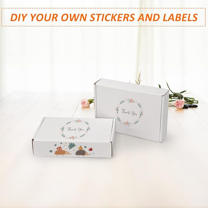 HORLIMER 9x6x2 inches Shipping Boxes Set of 25, White Corrugated Cardboard Box Literature Mailer