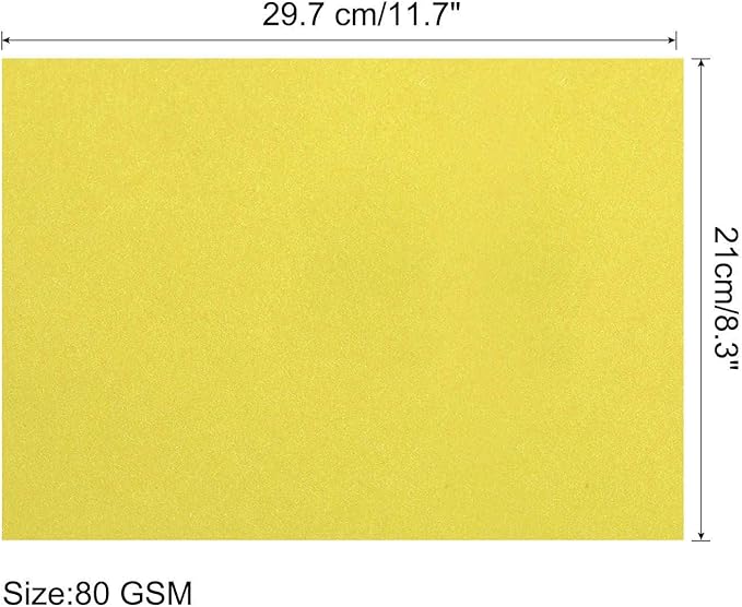 MECCANIXITY 100 Sheets Colored Copy Paper 8.3 x 11.7 Inch Printer Paper 80gsm Lemon Yellow for Office Printing, Document Copying, Invitations, Forms, Art Projects